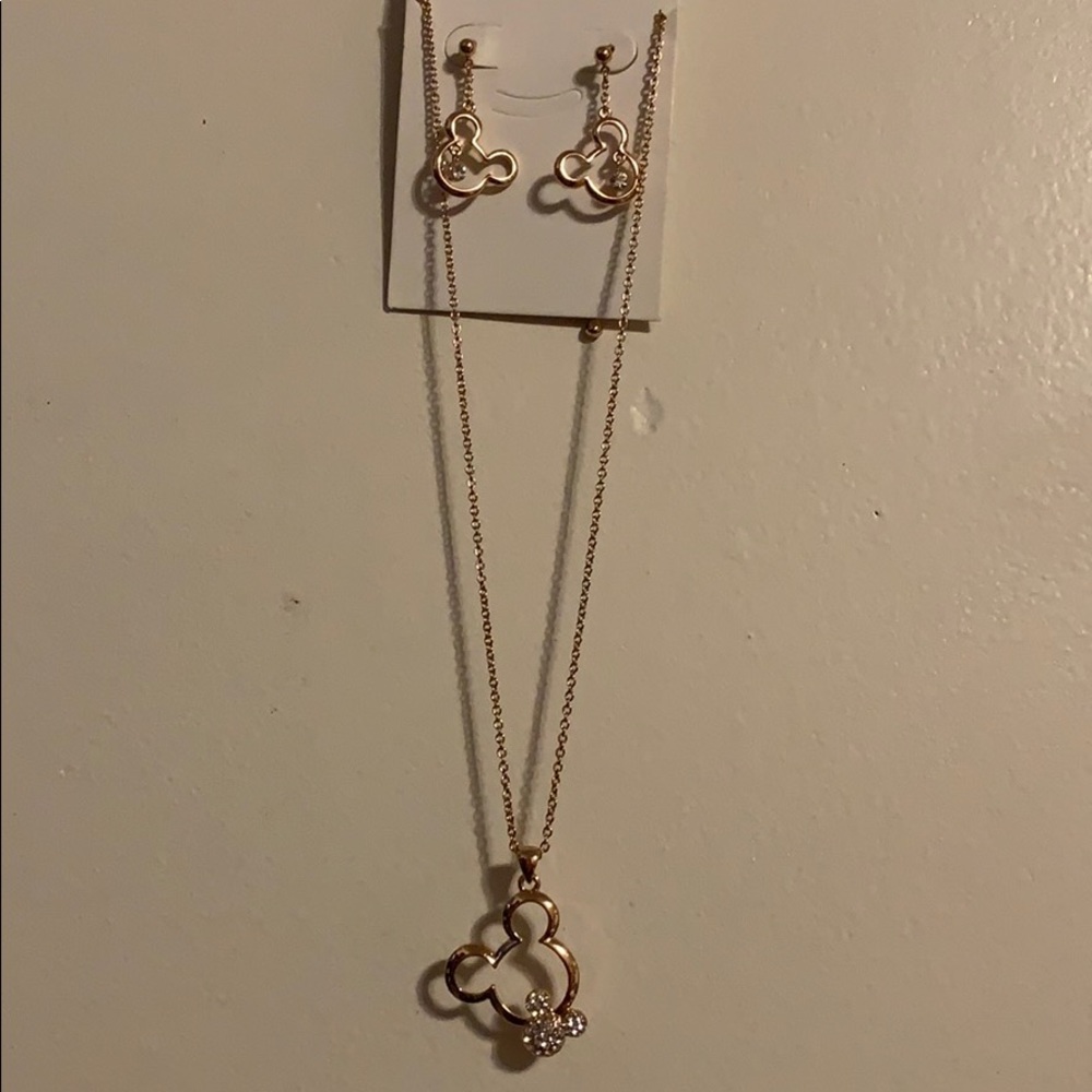 Rose Gold Mickey Mouse Jewelry Set